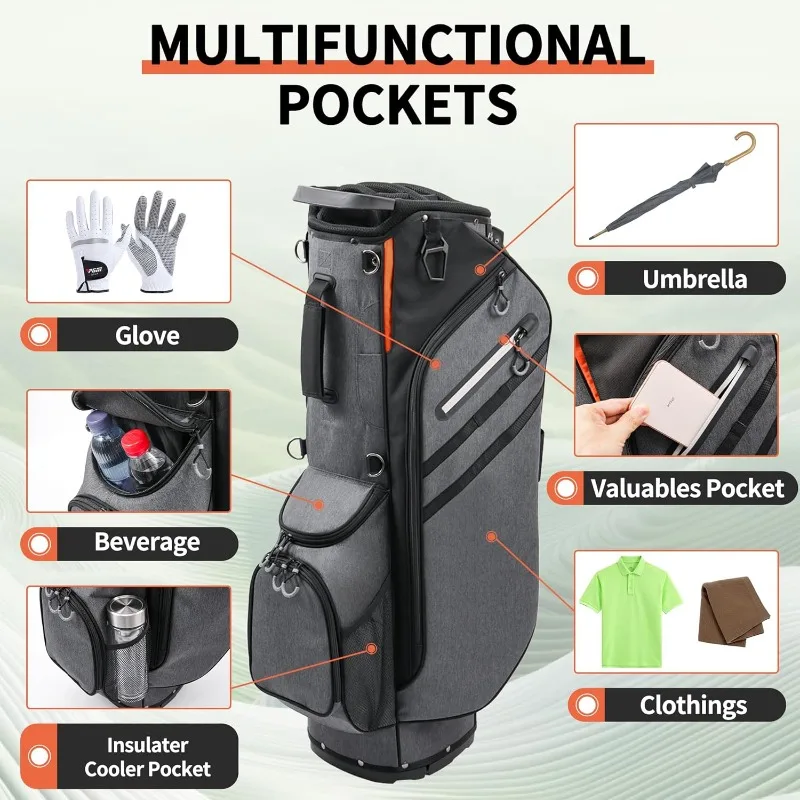 Golf Stand Bag 14 Way Full-Length Dividers with Stand - Image 4