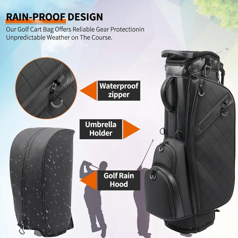 Golf Stand Bag with 14 Way Full Length Dividers - Image 5