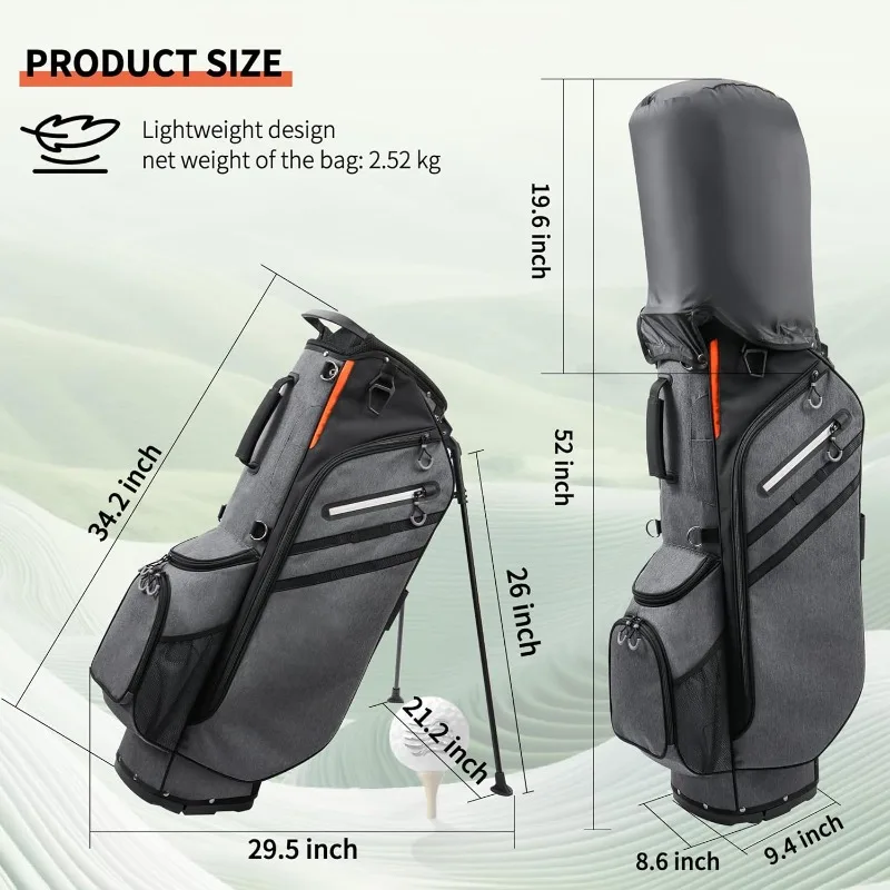 Golf Stand Bag 14 Way Full-Length Dividers with Stand - Image 6