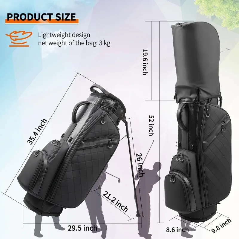 Golf Stand Bag with 14 Way Full Length Dividers - Image 6