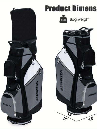 Goplus 10" 14-Way Golf Cart Stand Bag with Cooler Bag, High Quality Valuable Pocket & Rain Hood