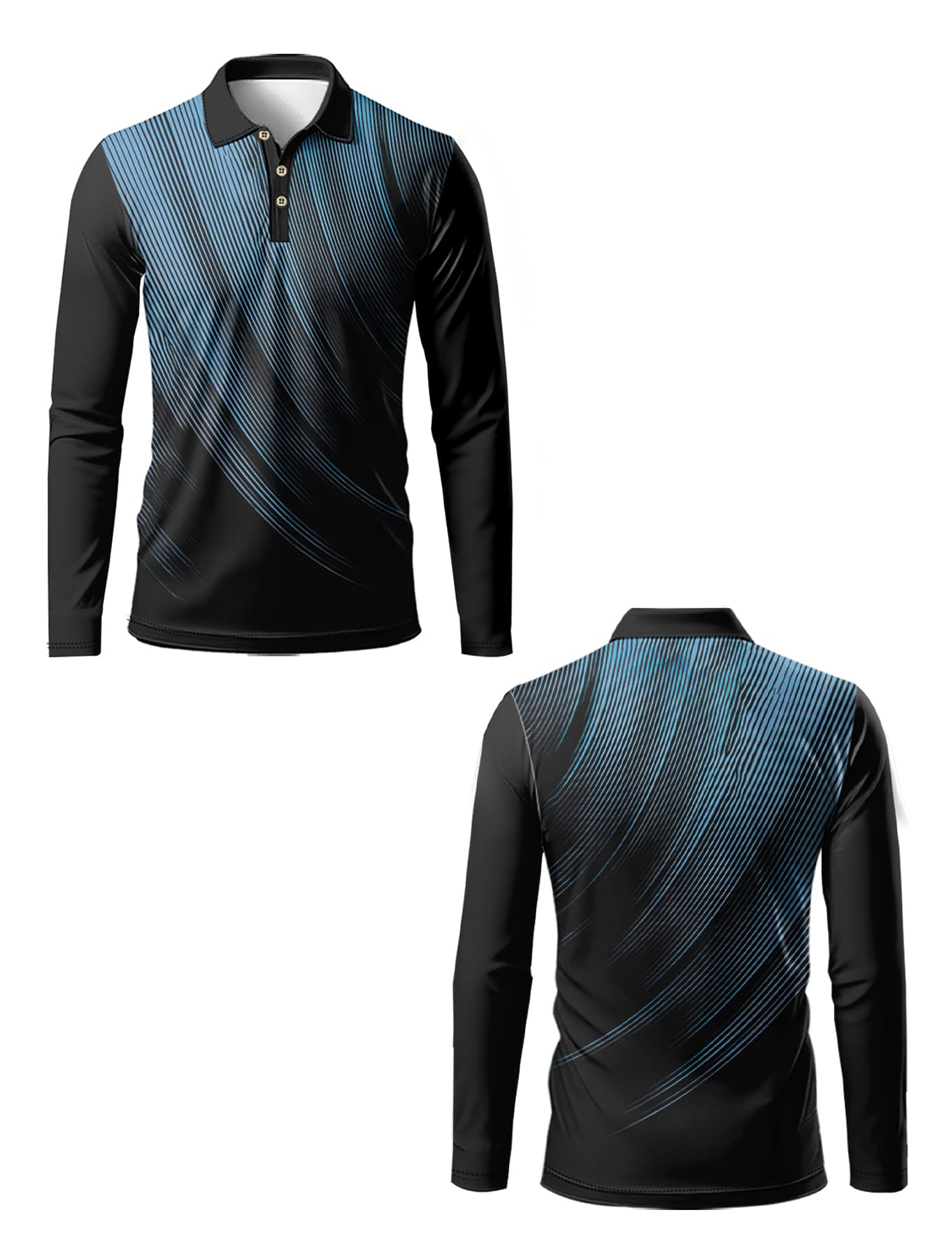 Men's Long-Sleeved Polo Shirt - Image 4