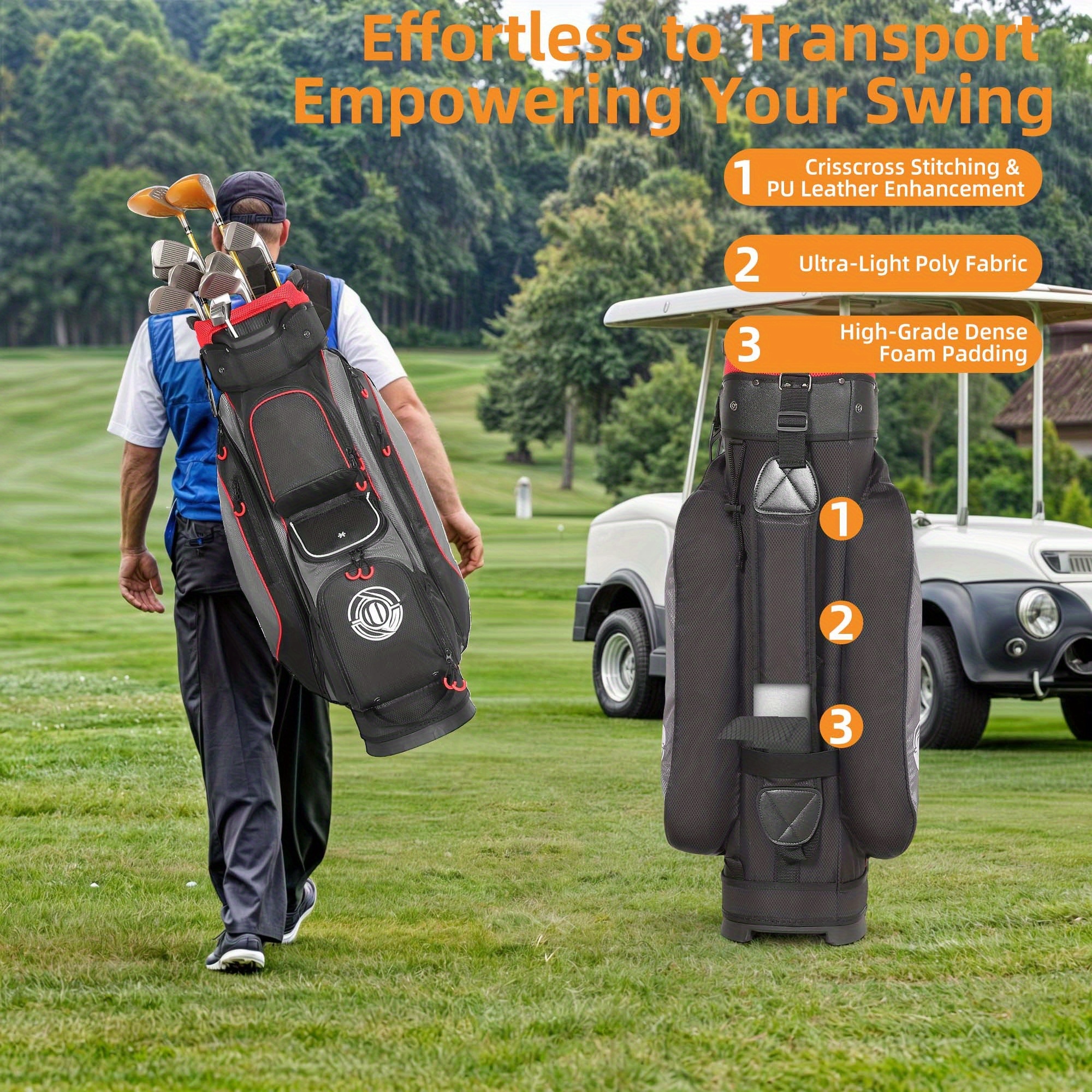 Shop source 15 Way Top Golf Cart Bag, Lightweight Golf Bag for Men Women - Image 4