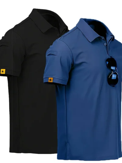 Men's Summer Polo Shirt Short Sleeve Moisture Wicking Golf Running Sports Short Sleeve Collared Shirt