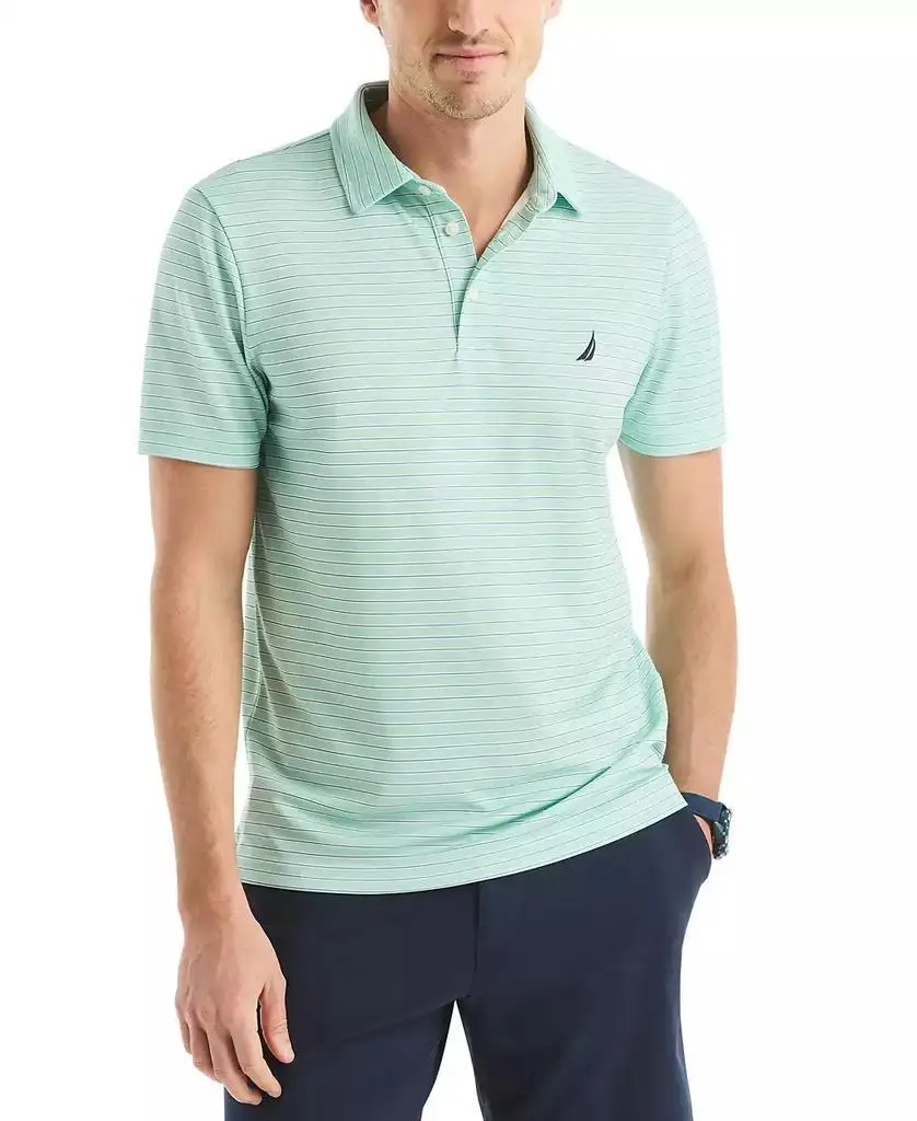 Nautica | Men’s Classic-Fit Stripe Moisture Wicking Performance Golf Polo Shirt - Image 5