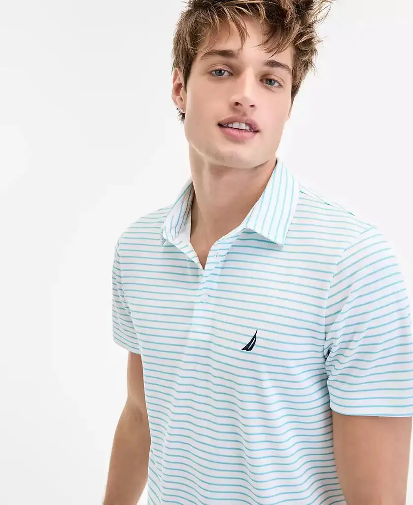 Nautica | Men’s Classic-Fit Stripe Moisture Wicking Performance Golf Polo Shirt - Image 3