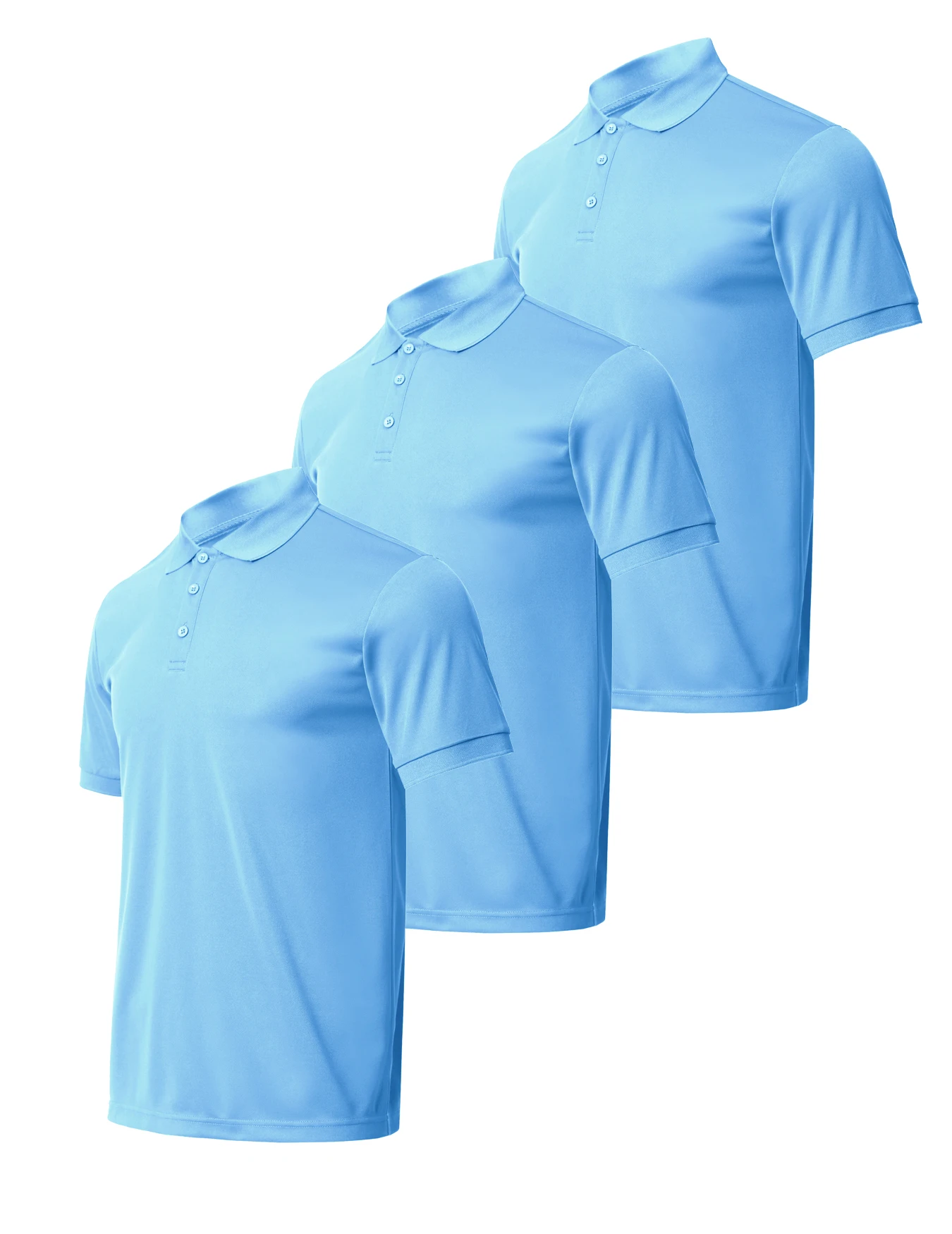 3-piece men's solid color short sleeved golf shirt casual and comfortable top suitable for summer - Image 7