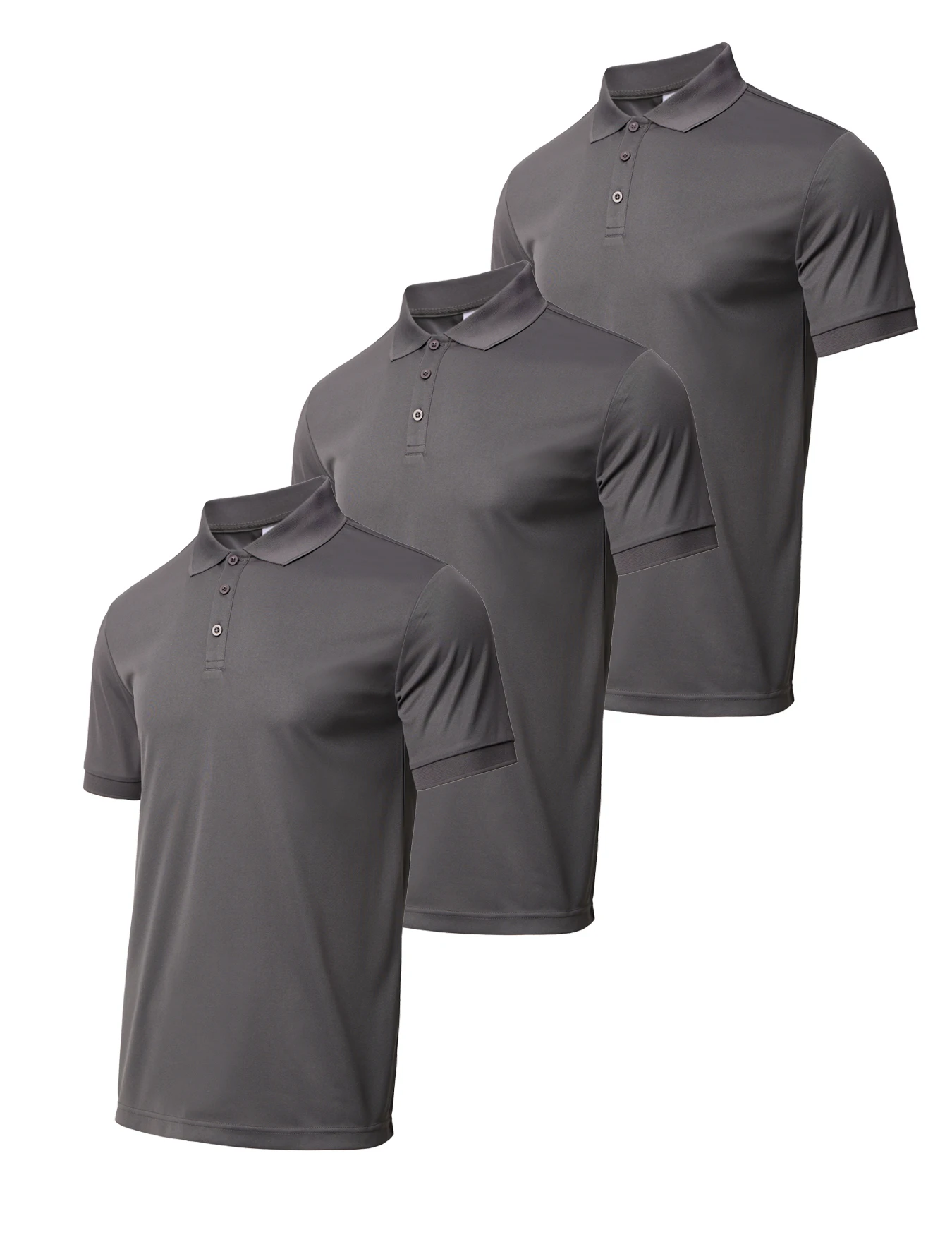 3-piece men's solid color short sleeved golf shirt casual and comfortable top suitable for summer - Image 13