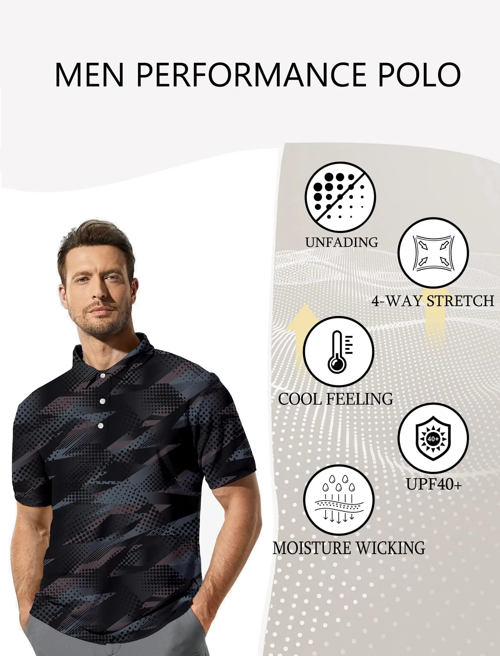 Men's Golf T-shirt Soft Breathable Elastic Fabric Short Sleeve - Image 5