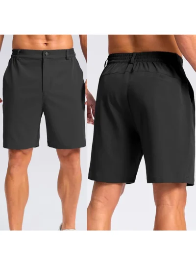 Men's Solid Color Casual Golf Shorts