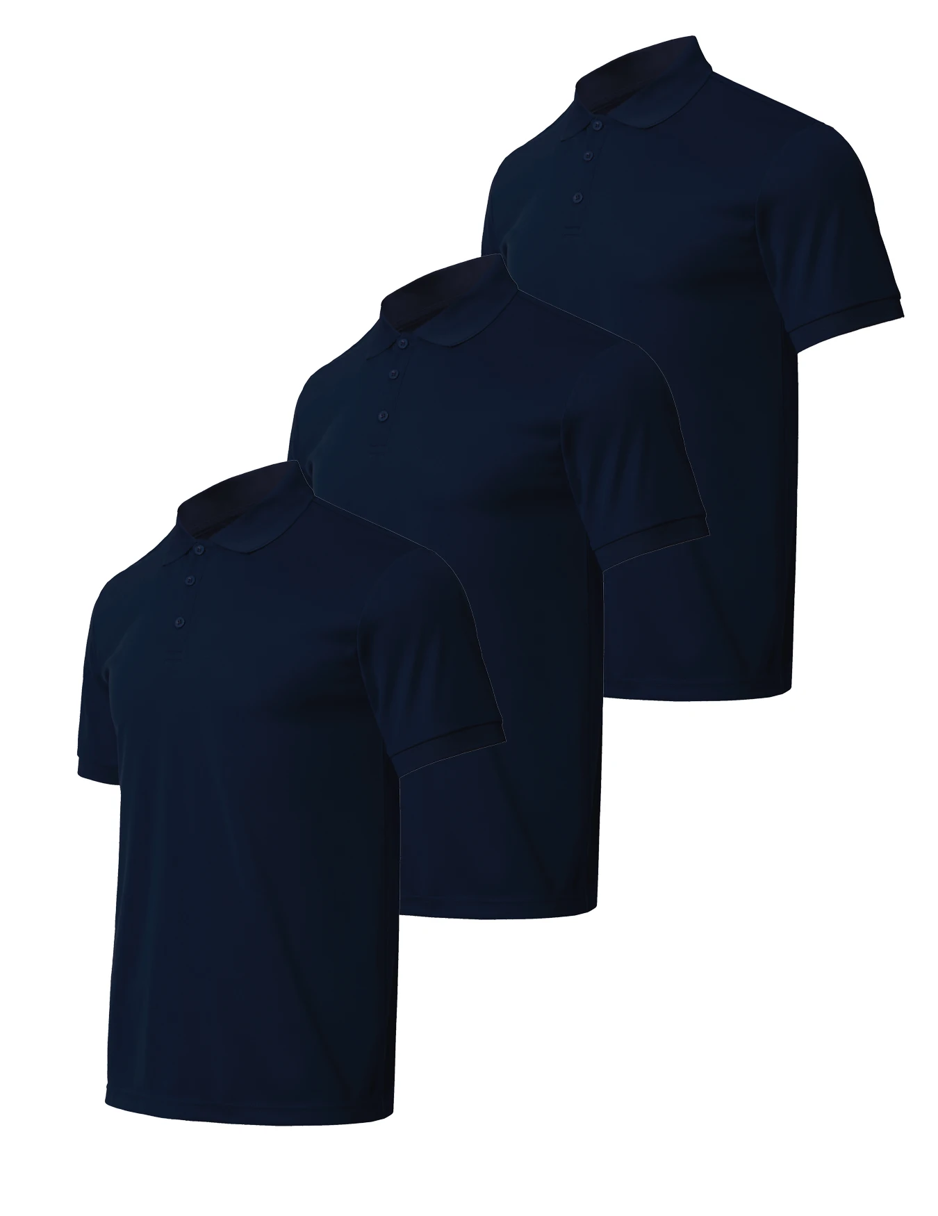 3-piece men's solid color short sleeved golf shirt casual and comfortable top suitable for summer - Image 10