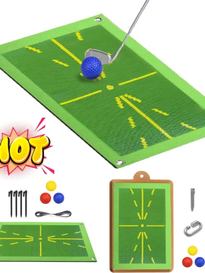 Golf Training Mat Kit for Swing Path Feedback Detection Correcting Hitting Posture Golf Practice Mat Advanced Guides Aid Pad