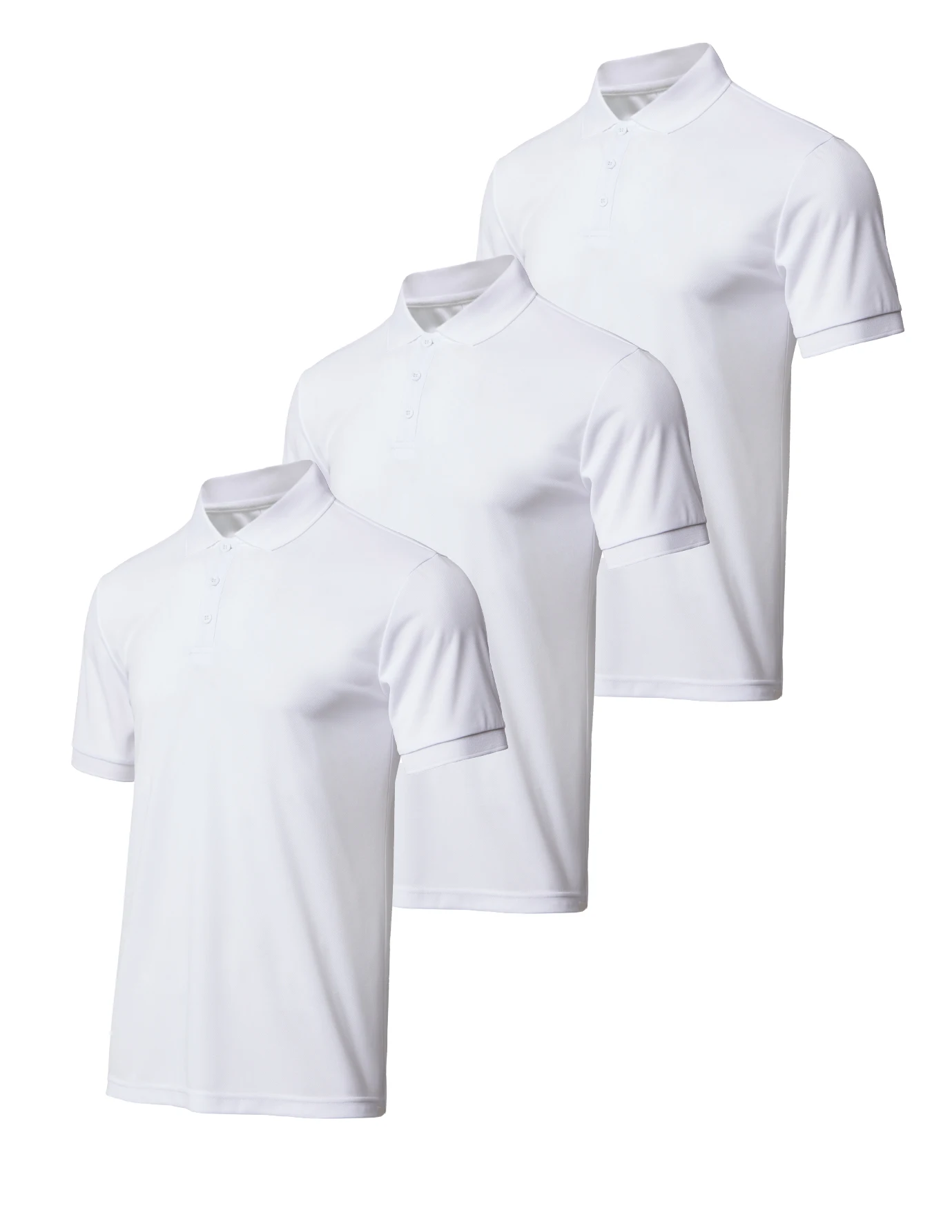 3-piece men's solid color short sleeved golf shirt casual and comfortable top suitable for summer