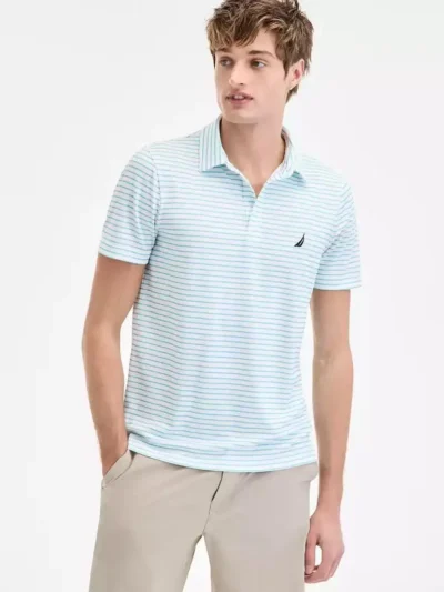 Nautica | Men’s Classic-Fit Stripe Moisture Wicking Performance Golf Polo Shirt