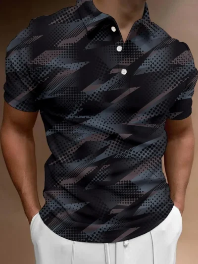 Men's Golf T-shirt Soft Breathable Elastic Fabric Short Sleeve