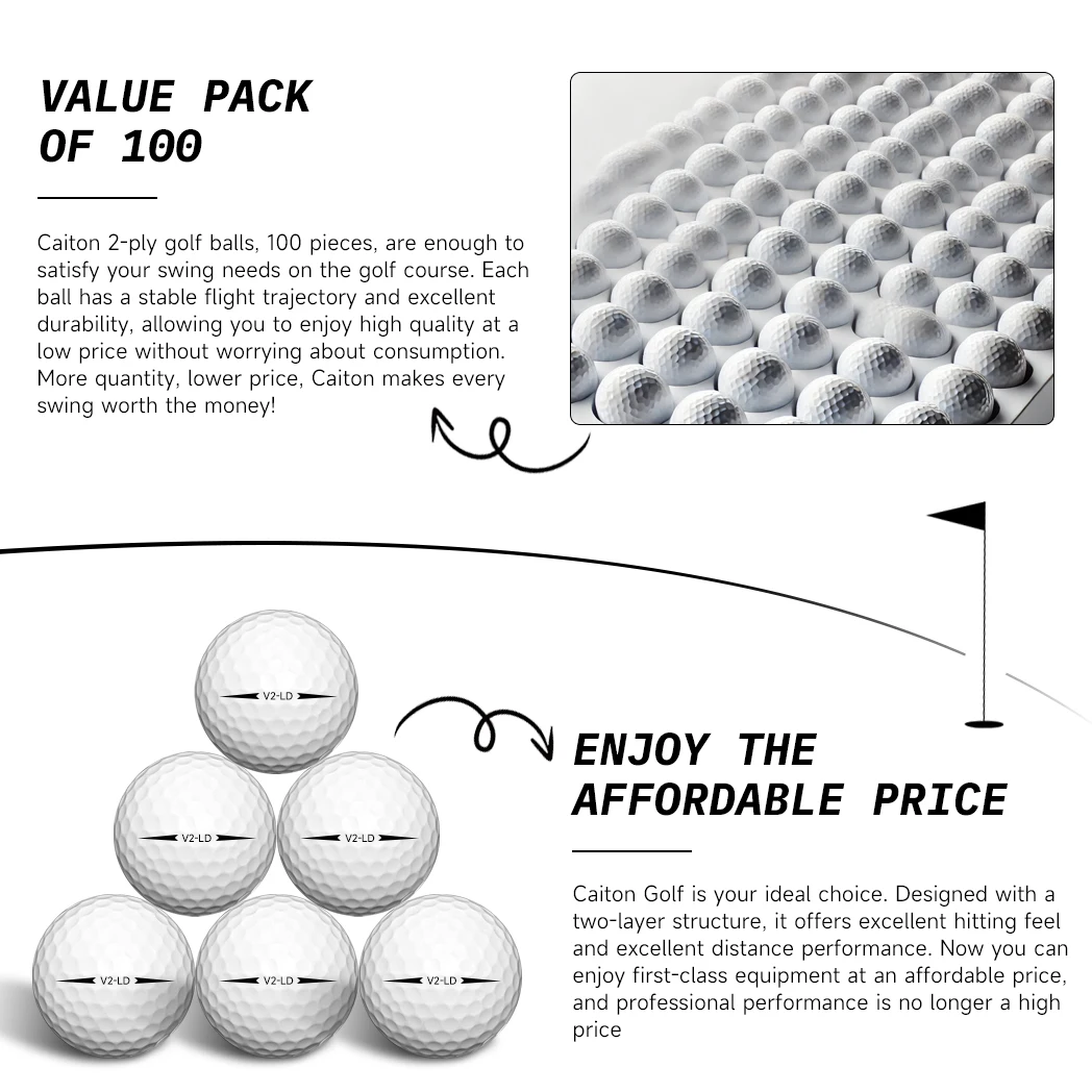 Caiton 100pcs 2-Layer Golf Balls - Image 4