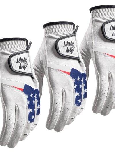 GKANDI Breathable Men's Golf Gloves Value 3 Pack for Left Hand