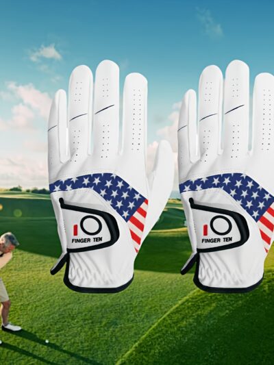 FINGER TEN Men's Golf Gloves 2pcs Left Hand All Weather GripSoft