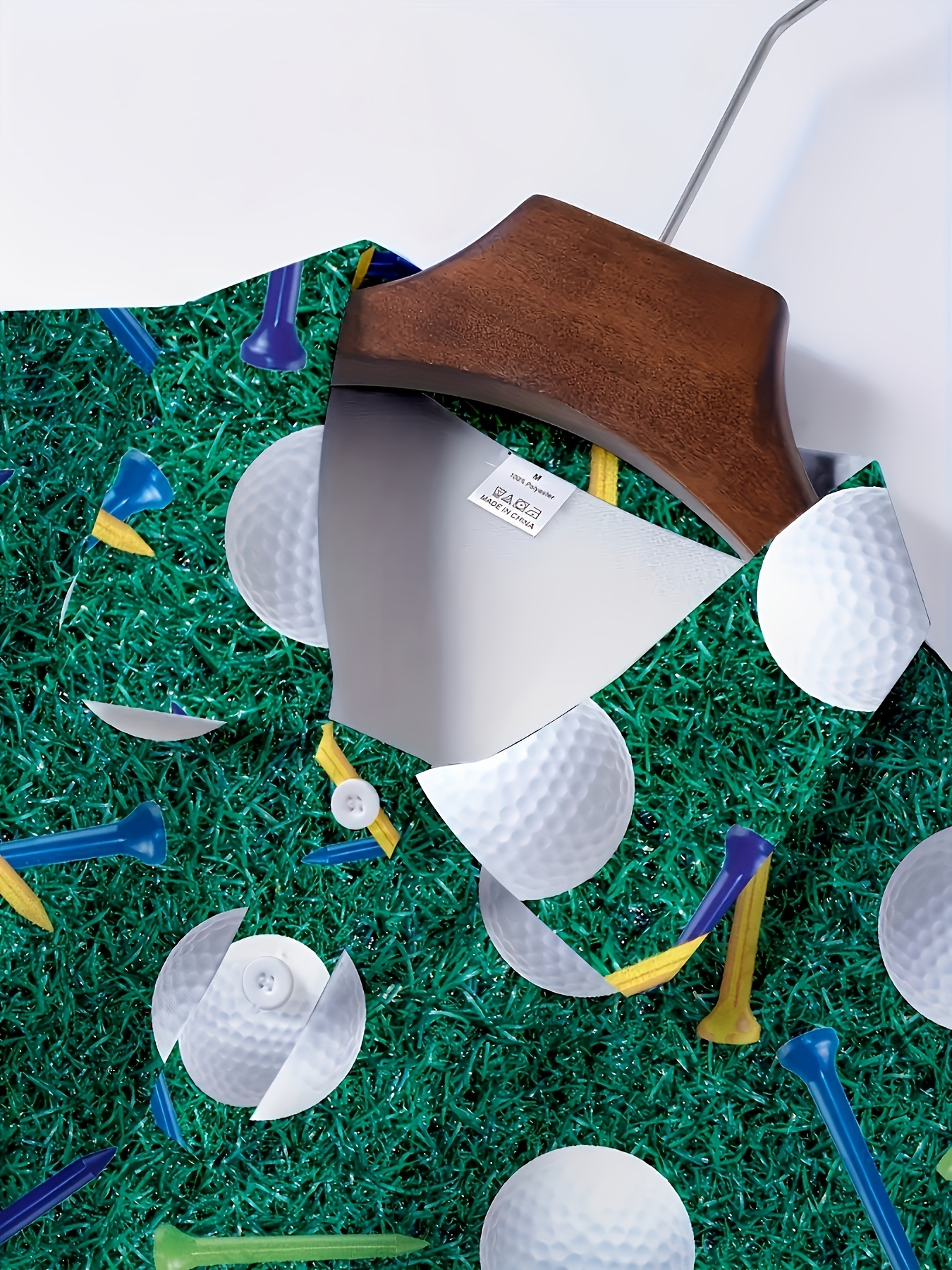 Men's Plus Size 2D Flat Golf Print Shirt Button - Image 3