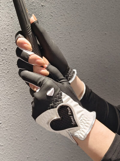 1 Pair Women's Fingerless Golf Gloves - Breathable & Sweat-Absorbing, Soft, Open-Finger Design for Left or Right Hand