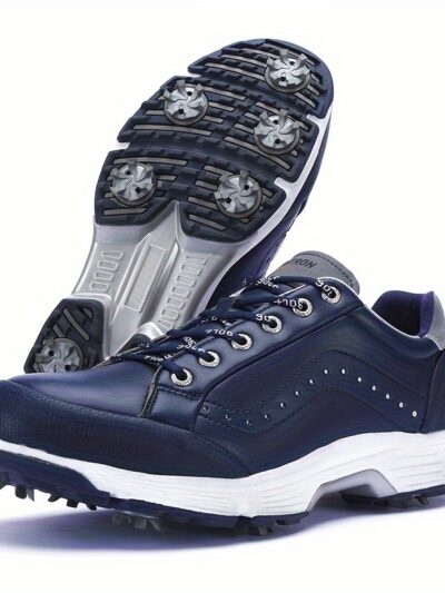 Men's Trendy Non-slip Lace Up Golf Shoes With Cleats