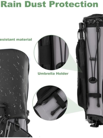 14-Way Heavy-Duty Golf Stand Bag with Auto-Deploy TRP Legs, 14-Way Full-Length Dividers & Plush High Quality Cover