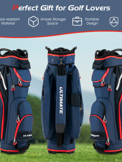 GYMAX Golf Stand Bag, a Lightweight And Portable Bag for Golf Clubs Featuring 14 Dividers
