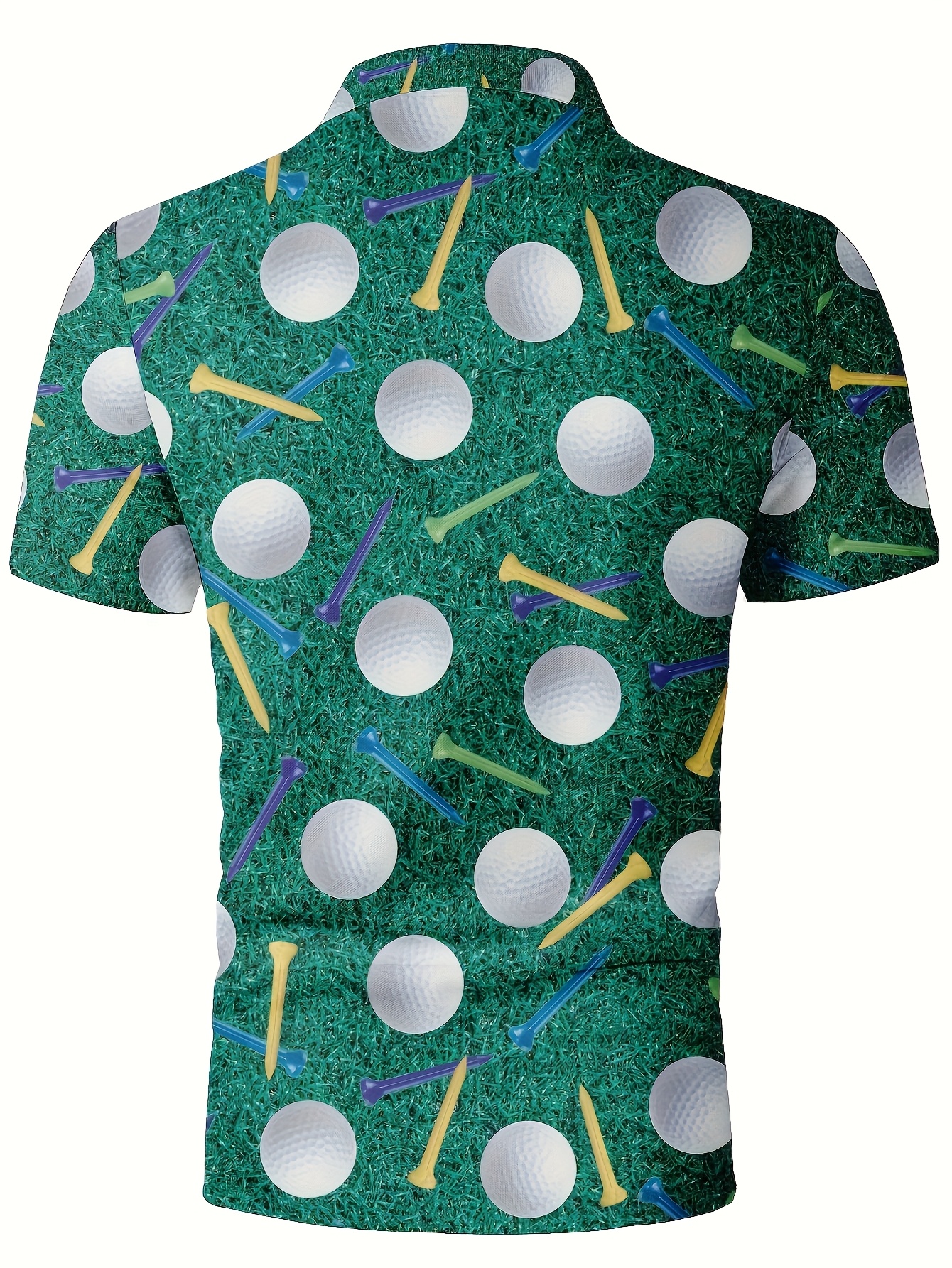 Men's Plus Size 2D Flat Golf Print Shirt Button - Image 7