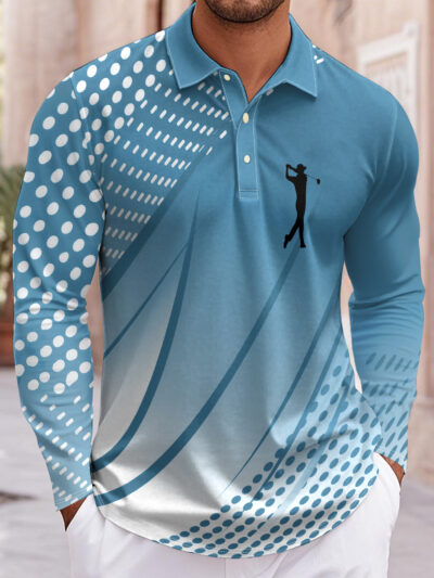 Men's Lightweight Breathable Golf Shirt with Long Sleeves