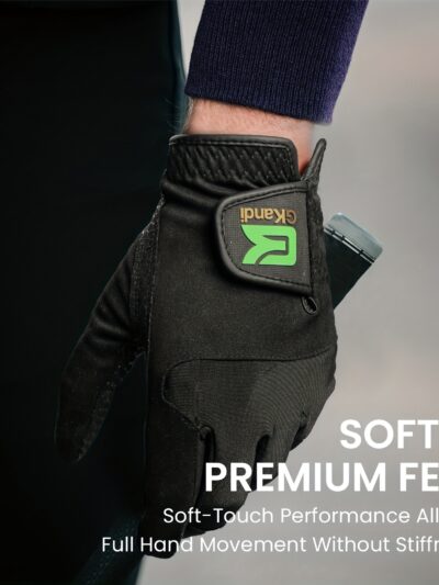 GKANDI Men's Golf Gloves Left Hand 3 Pack With Anti-Slip Grip, Breathable Material For All Weather Conditions