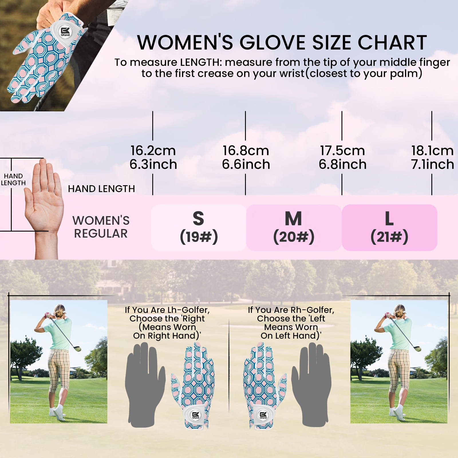 FINGER TEN Golf Gloves Women Left Hand with Ball Marker - Image 4