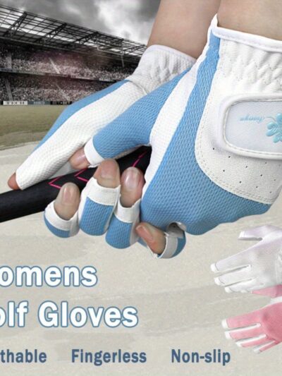 Breathable Women's Sport Gloves Sports Glove Non-slip Fingerless Ladies Golf Gloves Comfortable Mesh Golf Mittens Golf Accessories