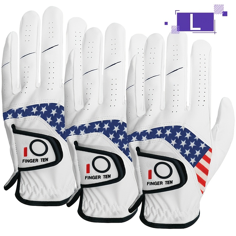 FINGER TEN Men's Golf Gloves 3pcs Left Hand Right Handed - Image 7