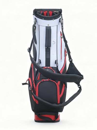 Stylish Golf Stand Bag | 14-Way Top, 7 Pockets for Men & Women, Polyester Fiber, Red, - LIVSINGOLF