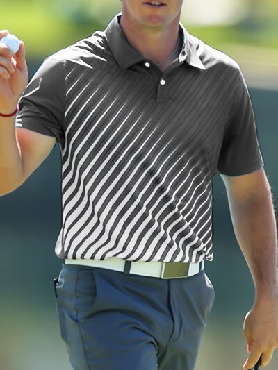 Men's Casual Sports Style Golf Polo Shirt, Suitable For Wearing In Various Ball Games