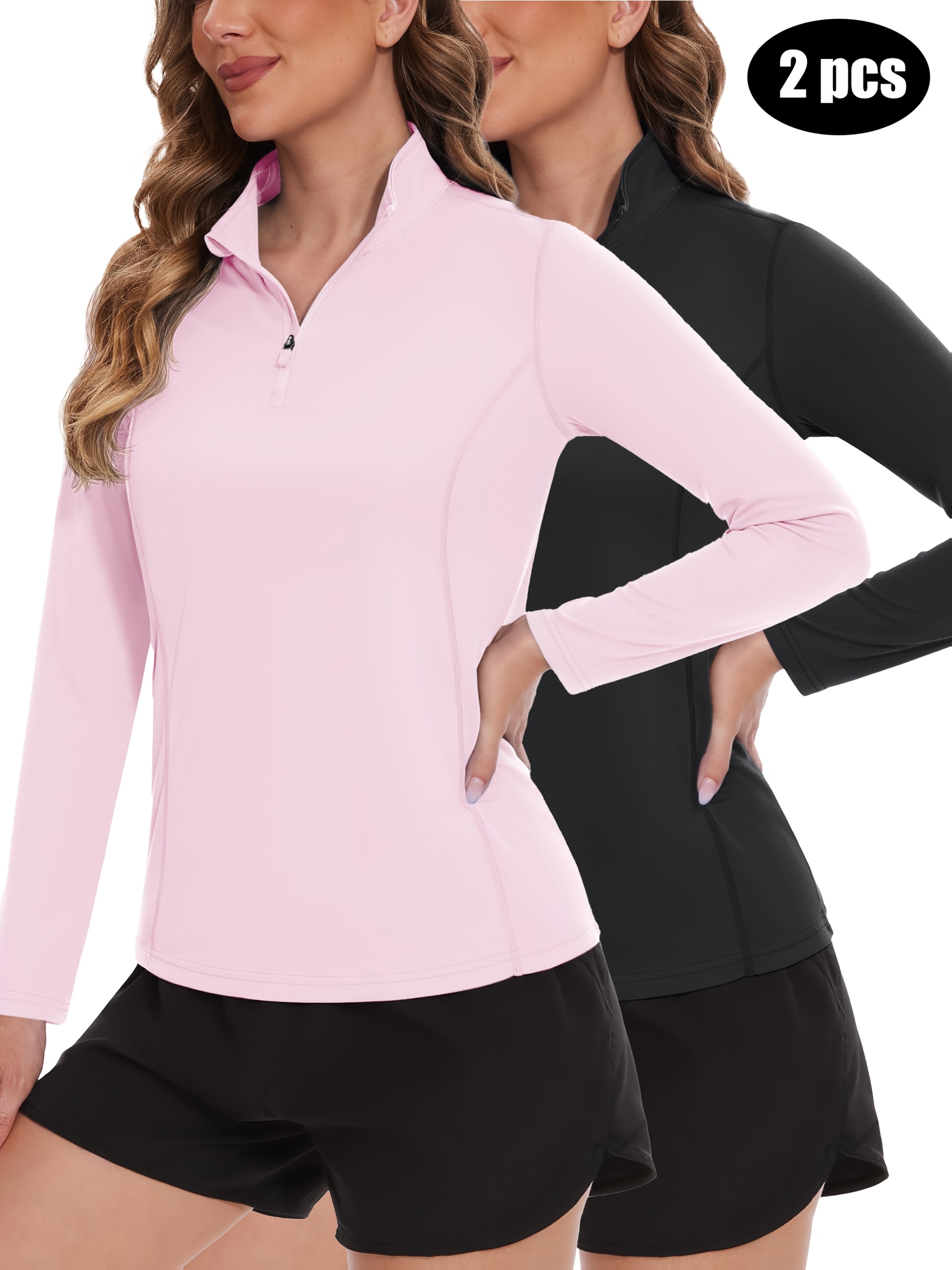 2pcs - Women's 1/4 Zip Pullover - Quarter Zip Golf Shirts - Image 4