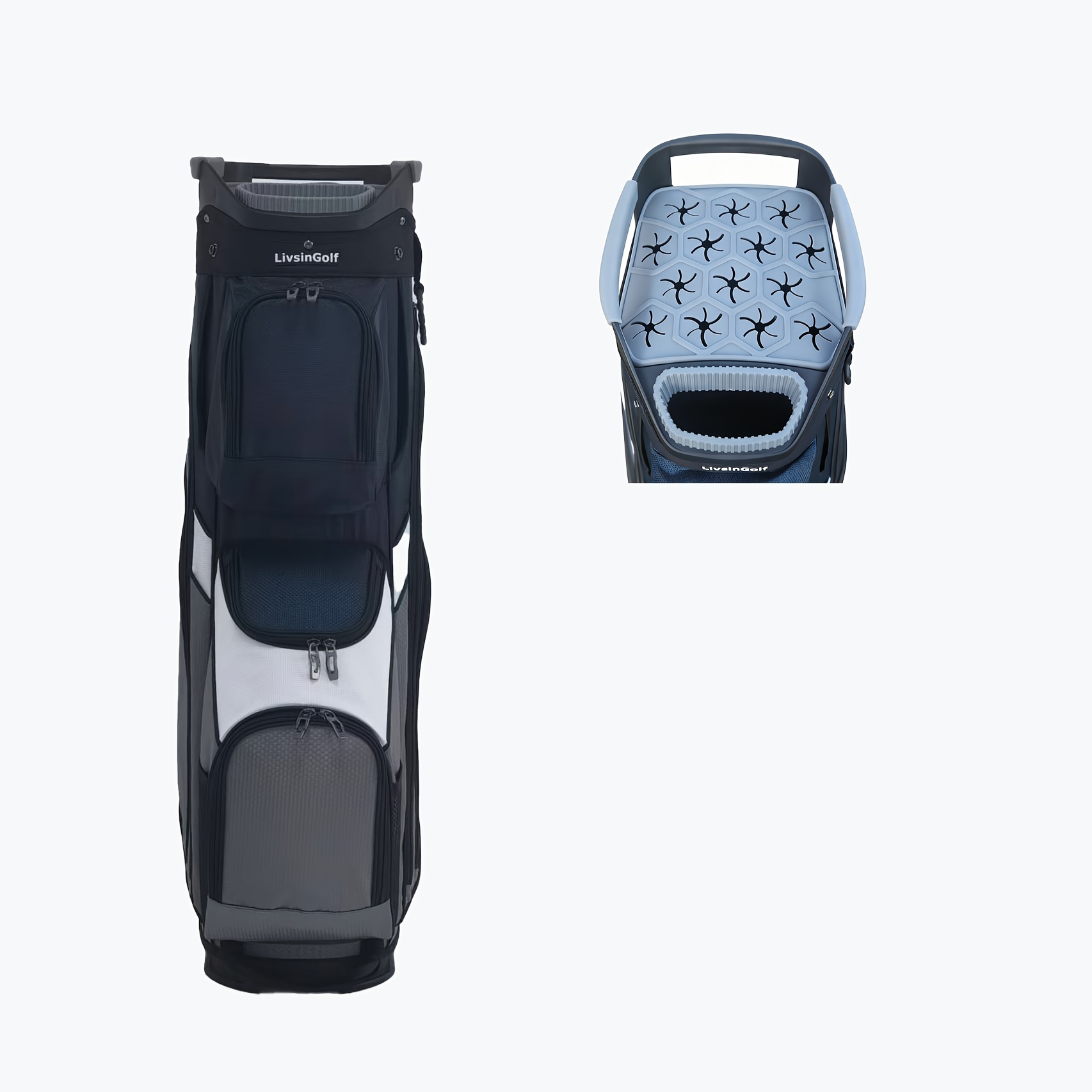 Livsingolf 15-Way Divider Lightweight Silent Stand Bag with Handle, Unisex