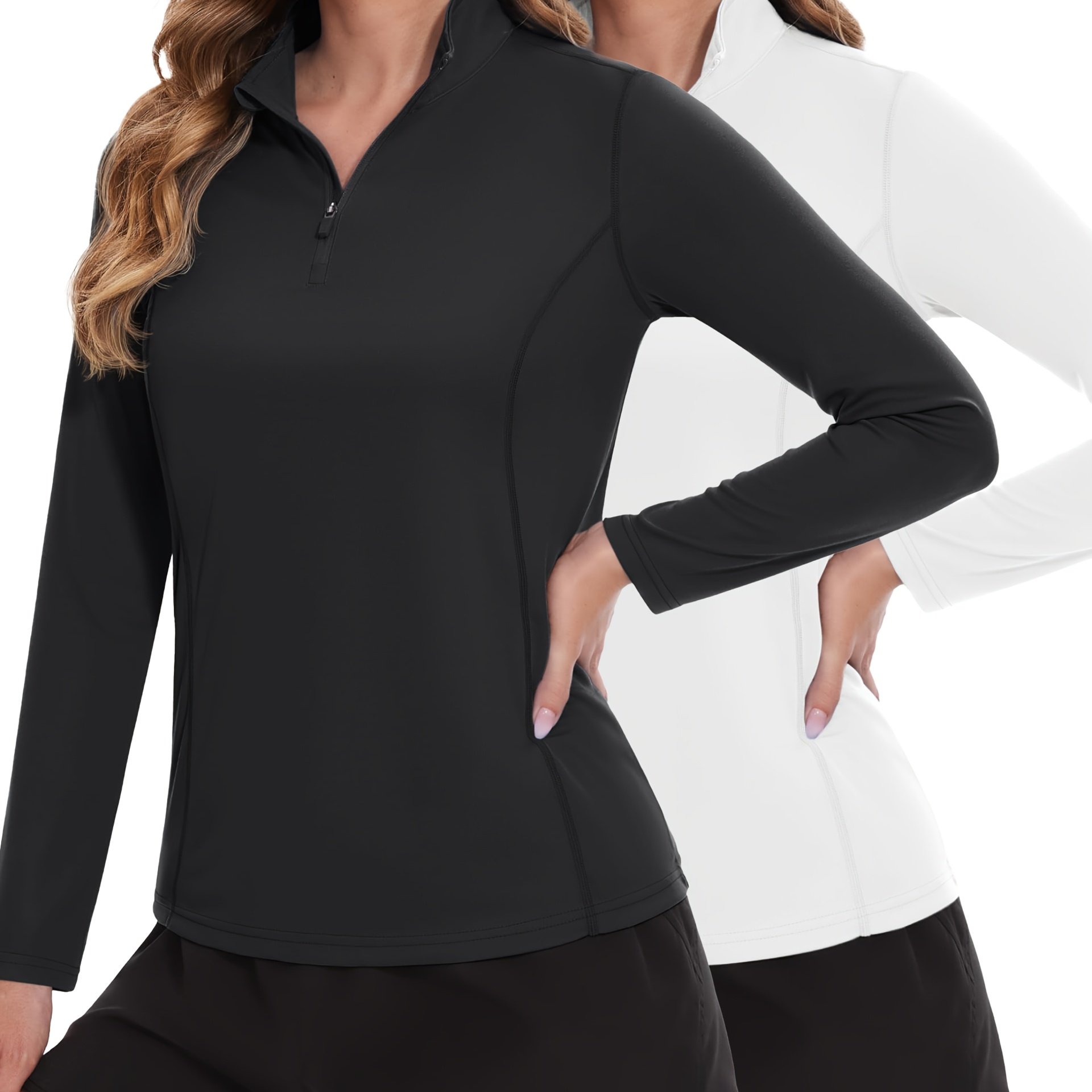 2pcs - Women's 1/4 Zip Pullover - Quarter Zip Golf Shirts - Image 12