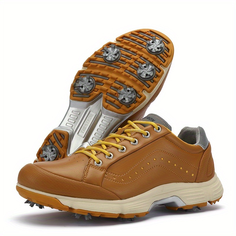 Men's Trendy Non-slip Lace Up Golf Shoes With Cleats - Image 3