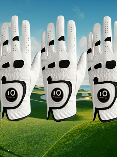 GKANDI Golf Men's Glove Left Hand with Ball Marker Value 3 Pack, Weathersof Grip Soft Comfortable