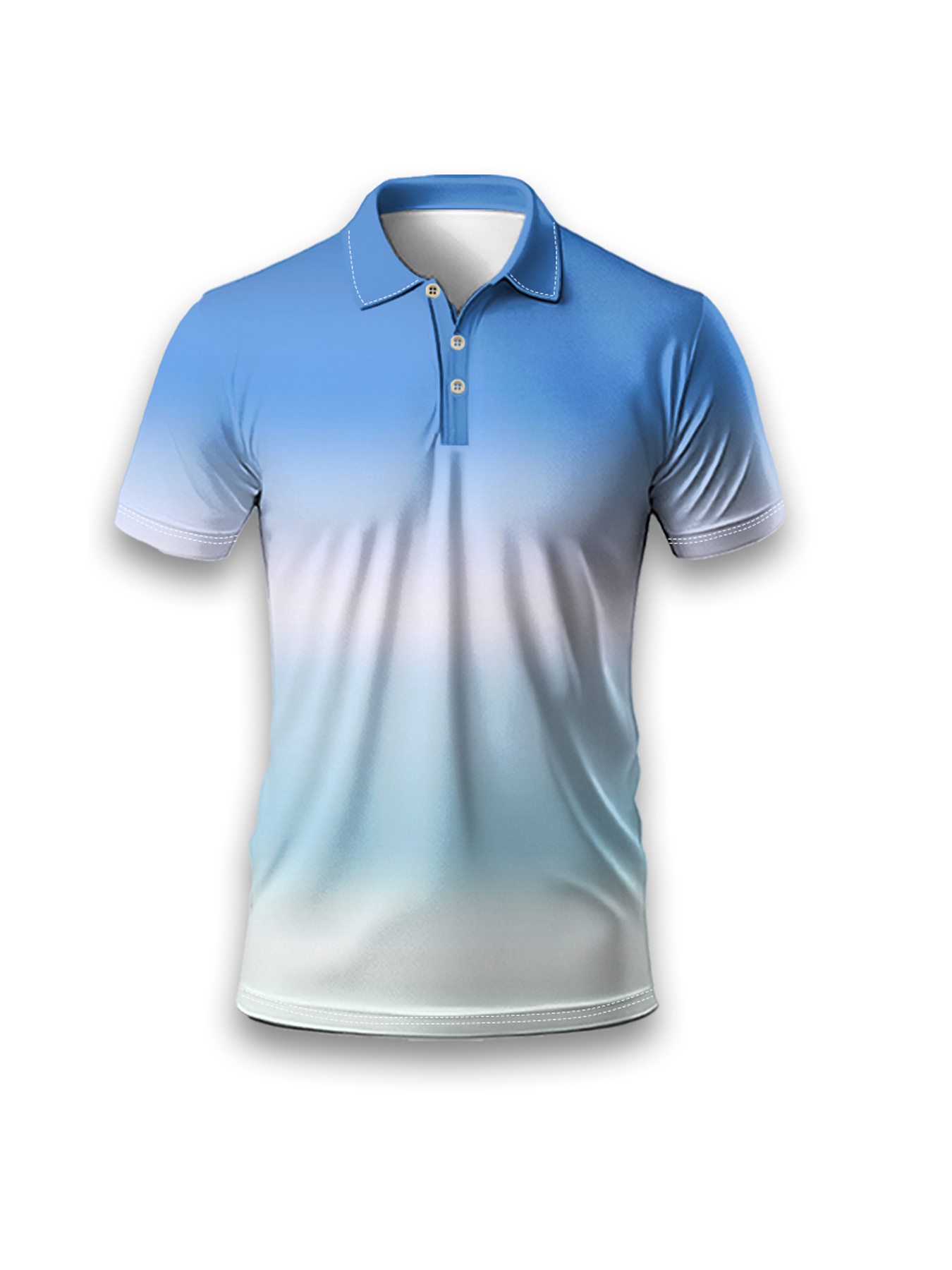 Short-Sleeved Sports POLO Shirt for Men with a Trendy Gradient Design - Image 3