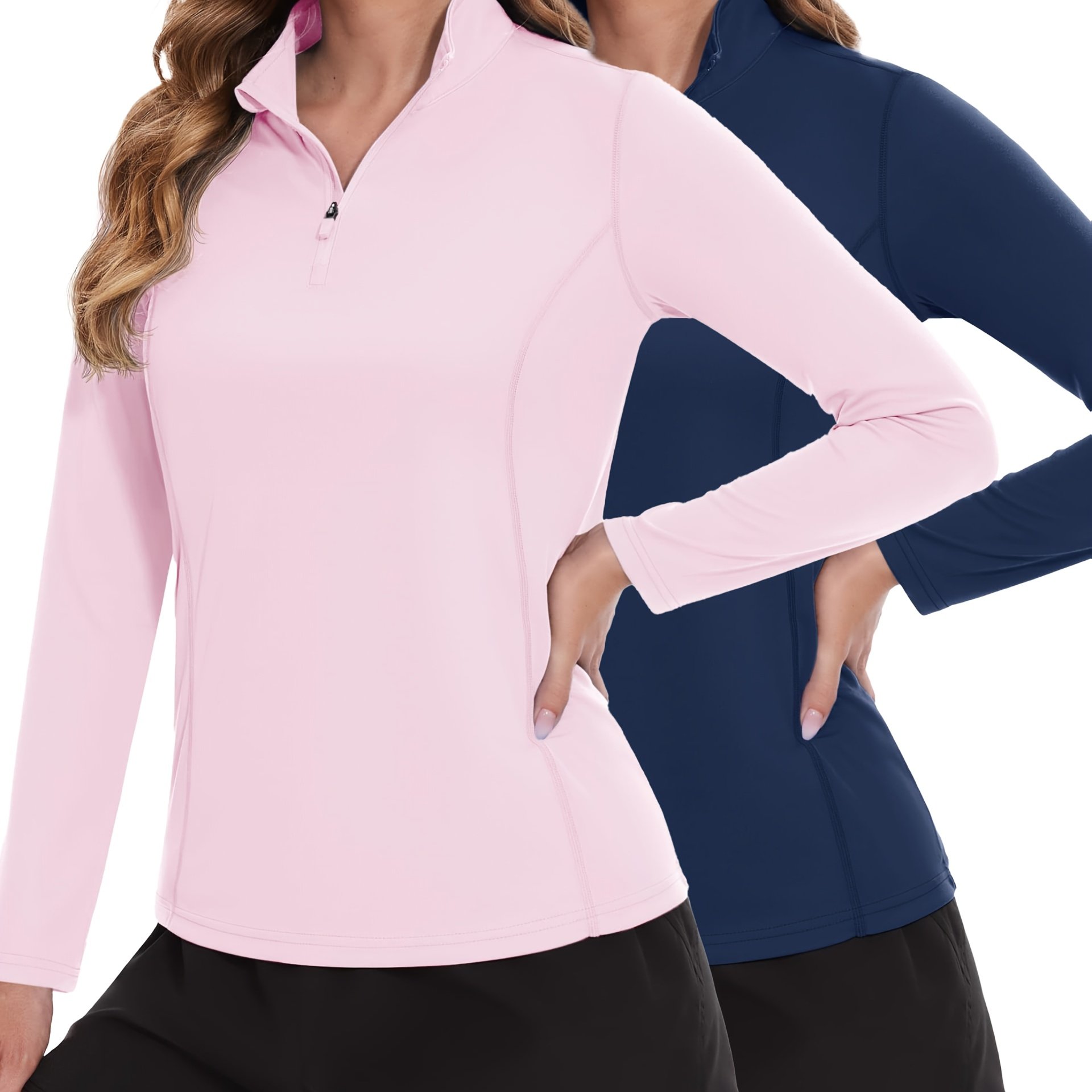 2pcs - Women's 1/4 Zip Pullover - Quarter Zip Golf Shirts - Image 11