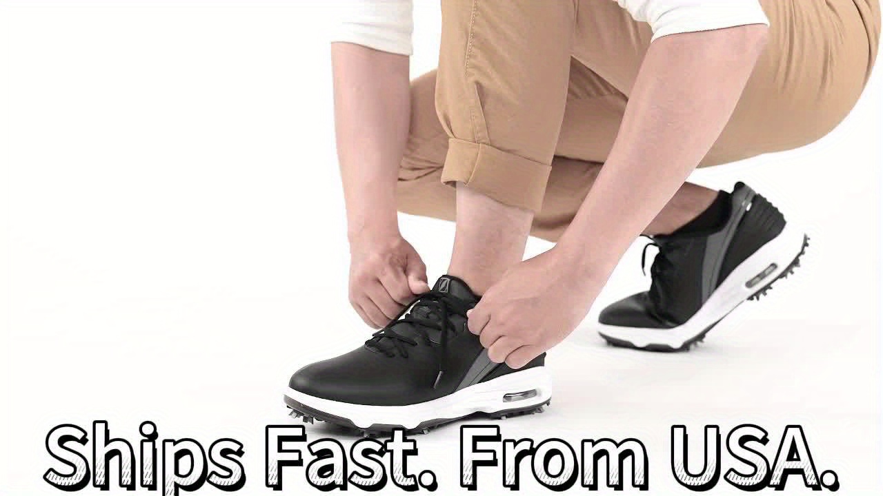 FENLERN Men's Waterproof & Breathable Golf Shoes with Cushioned Support, Full-Grip Cleats - Image 13