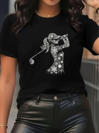Women's Elegant Golf Swing Pattern T-Shirt