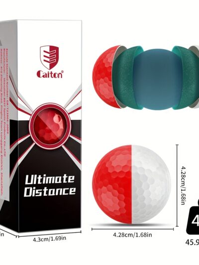 Caiton 6pcs/3pcs Ultimate Distance Golf Balls, Red & White