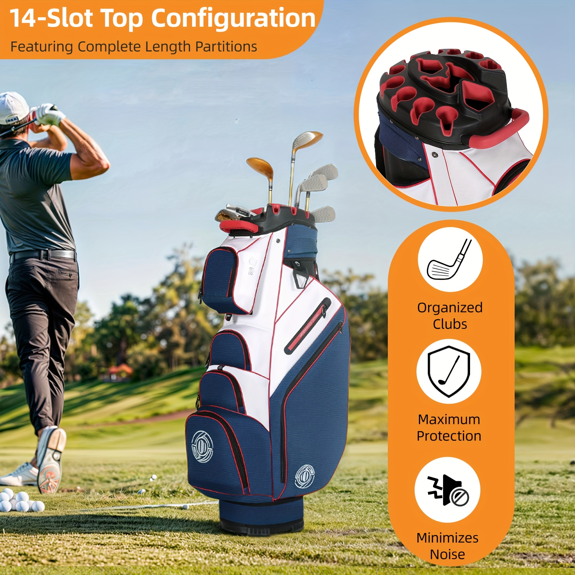 Cozerex Golf Bag, 14 Way Top Golf Cart Bag - Image 5