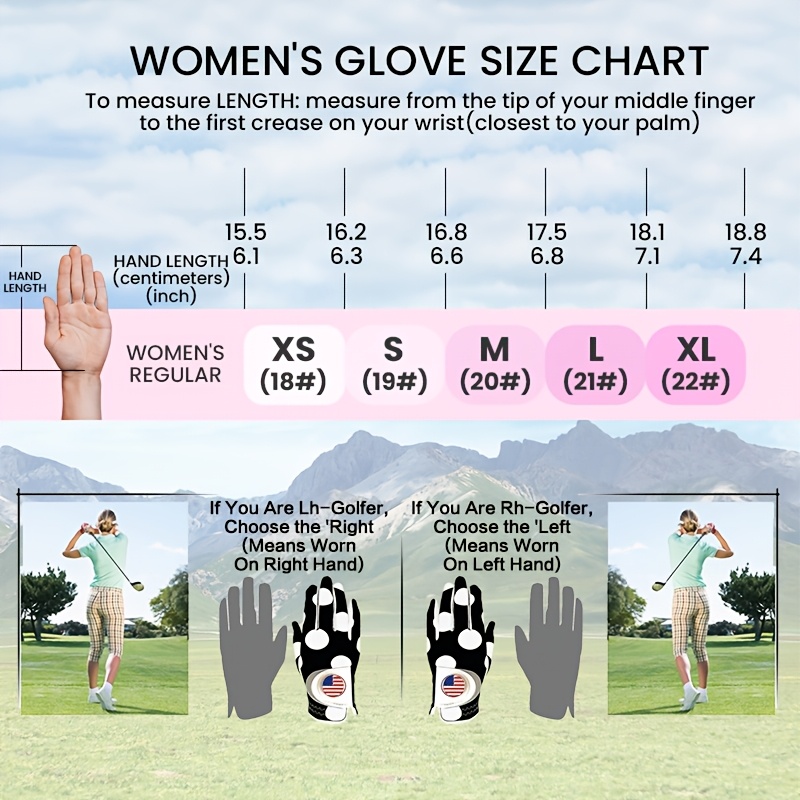 GKANDI Stylish Women's Golf Gloves Value 5Pack Left Hand With USA Flag Ball Marker - Image 6
