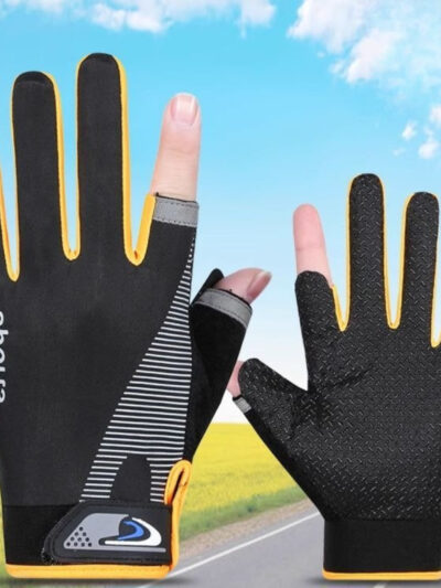 1pair Breathable Two Fingers Non-Slip Glove, Suitable for Both Men and Women