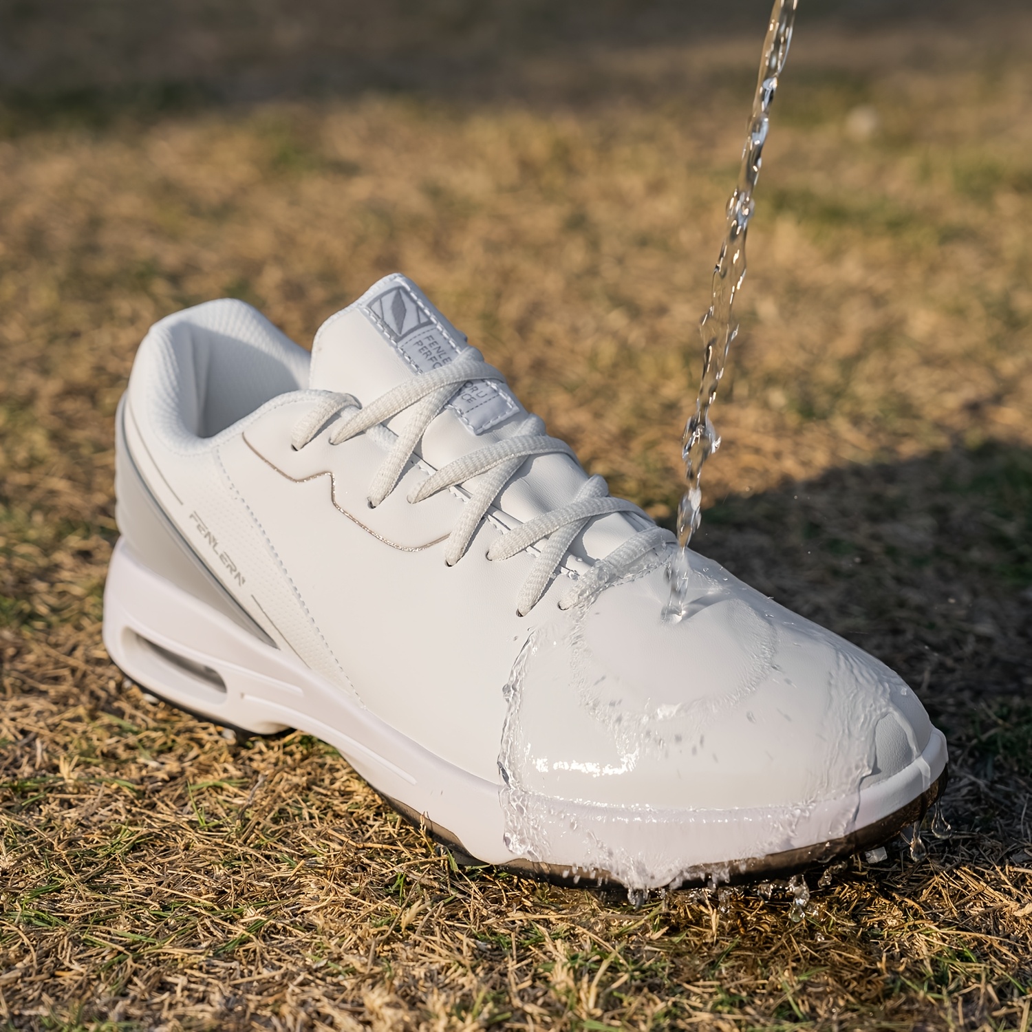 FENLERN Men's Waterproof & Breathable Golf Shoes with Cushioned Support, Full-Grip Cleats - Image 3