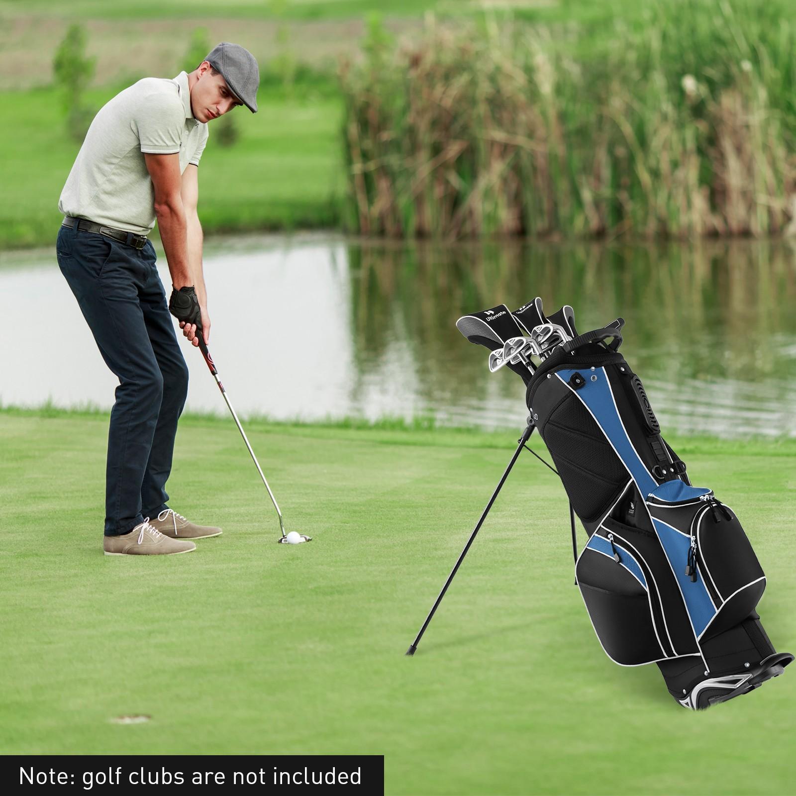 GYMAX Lightweight Golf Stand Bag with Stand - Heavy-Duty All-in-One Golf Cart Bag